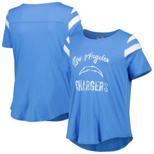 Los Angeles Chargers Women's Shirt Touch Plus Size Curve Touchdown Half Sleeve T